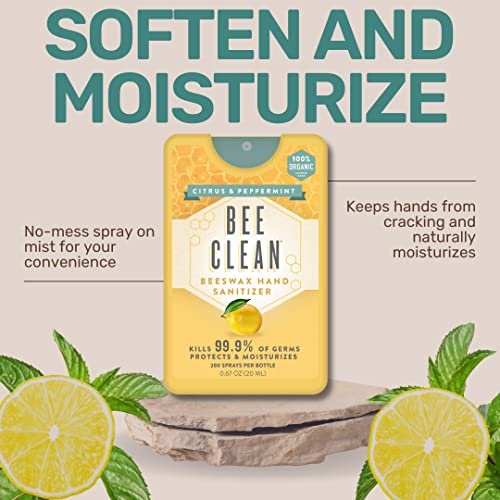 Organic Beeswax Hand Sanitizer Pocket Spray - Citrus Peppermint - 4 pack - Image 3
