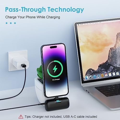 Small Portable Charger for iPhone,Upgraded 5000mAh PD Fast Charging Power Bank,M... - Image 3