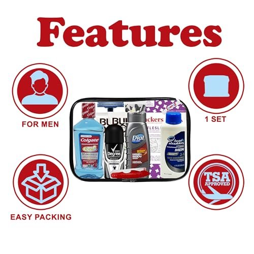 Mens Travel Toiletries Kit, Travel Bag of Hygiene Essentials for Bath, Shaving a... - Image 6