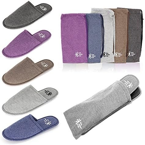 Sunshine Code Women's Memory Foam Cotton Washable Slippers with Matching Travel ... - Image 6