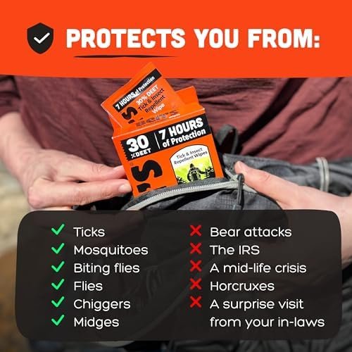 Ben's Tick & Insect Repellent Wipes - Travel Wipes with 30% DEET for Mosquitoes,... - Image 5