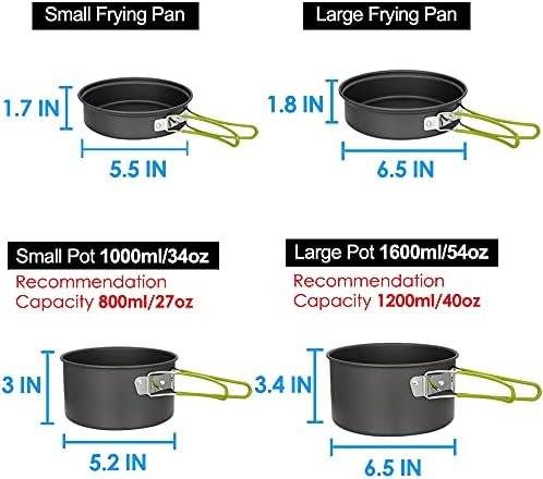 Gutsdoor Camping Cookware Set Camping Gear Campfire Utensils Non-Stick Cooking E... - Image 5