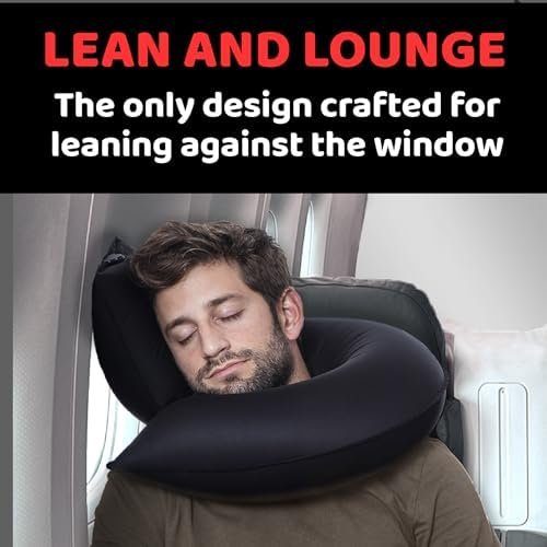 CANDY CANE Inflatable Travel Pillow, Innovative J-Design, Neck and Chin Support ... - Image 4