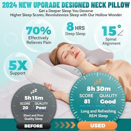 Cervical Neck Pillows for Neck and Shoulder Pain Relief,Odorless Memory Foam Pil... - Image 3