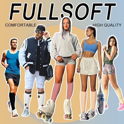 FULLSOFT 6 Pairs Compression Socks for Women and Men, 15-20 mmHg Support Knee Hi... - Image 7