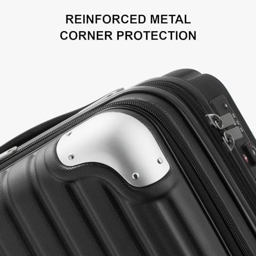 LEVEL8 Grace Expandable Hardside Carry On Luggage with Front Compartment, Travel... - Image 5