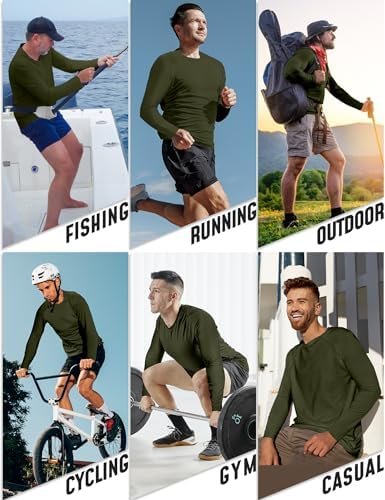 4 Pack Men's Shirts Long Sleeve Workout T Shirts UPF 50+ Sun Protection Rash Gua... - Image 6