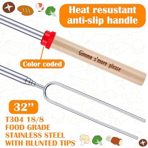 12 Pcs 32 Inch Marshmallow Roasting Sticks Bulk Smores Sticks for Fire Pit Long ... - Image 5