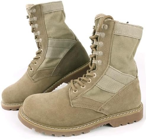 Lightweight 8 inch Mid Ankle Beige Military Swat Desert Boots Hiking BootsTrekki... - Image 4