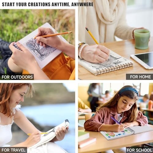 Sketch Book, 5.5" x 8.5" Sketchbook with 100 Sheets (68lb/100gsm), 1 Pack Drawin... - Image 6