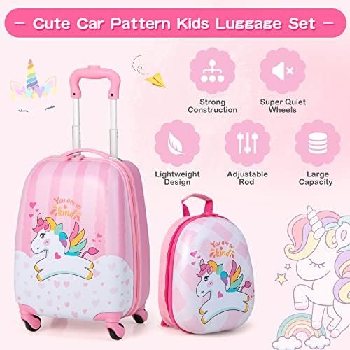HONEY JOY 2 Pcs Kids Carry On Luggage - Image 4