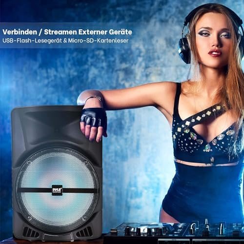 Pyle Wireless Portable PA Speaker System -1200W High Powered Bluetooth Compatibl... - Image 5