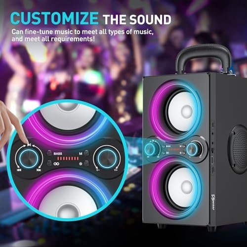 Bluetooth Speakers, 80W(Peak) Wireless TWS Portable Bluetooth Speaker, Beat-Driv... - Image 6