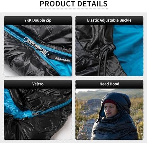 Naturehike Ultralight Down Cold Weather Sleeping Bag, 750/550FP Compact Sleeping... - Image 8