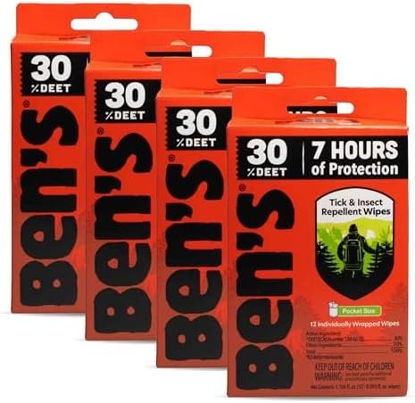 Ben's Tick & Insect Repellent Wipes - Travel Wipes with 30% DEET for Mosquitoes,... - Image 2