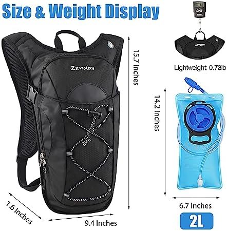 Zavothy Hydration Backpack with 2L Hydration Bladder Water Backpack for Hiking H... - Image 3