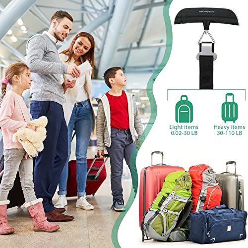 Weewooday 3 Pieces Digital Travel Luggage Scale 110 Lbs Hand Held Digital Weight... - Image 8