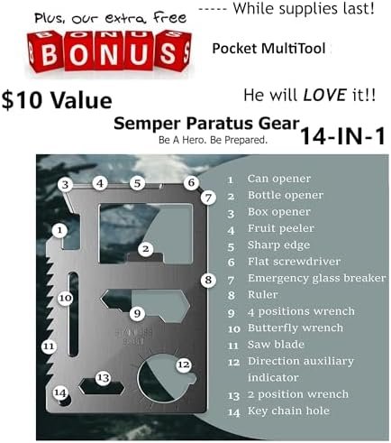 Semper Paratus Gear Gifts for men MultiTools - 10 in 1 Credit Card Pocket Multi ... - Image 3