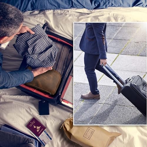 LEATHER VILLAGE Premium Leather Toiletry Travel Pouch With Waterproof Lining - B... - Image 9