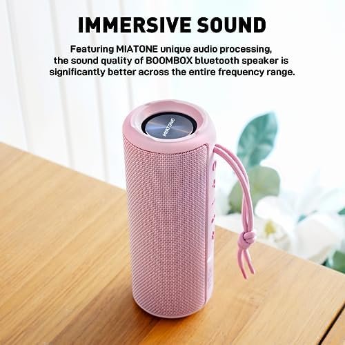 MIATONE Outdoor Portable Bluetooth Speakers Wireless Speaker Waterproof - PINK - Image 3