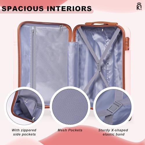 Luggage Set 3 Piece Suitcase Set Carry On Luggage, PC ABS 20 Inch Hard hell Ligh... - Image 8