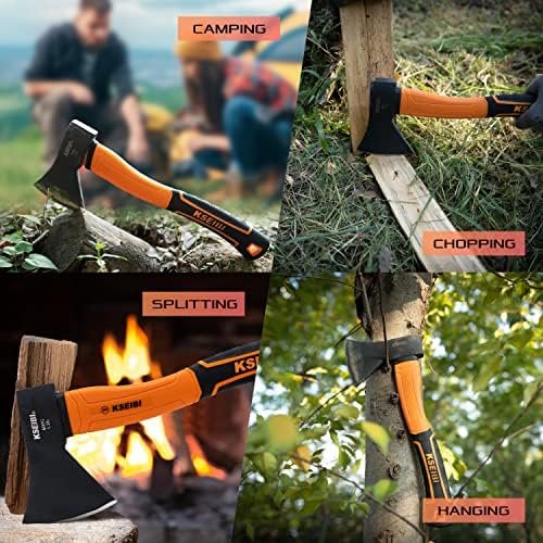 KSEIBI Wood Axe, Small Outdoor Camp Hatchet for Splitting and Kindling Wood, For... - Image 6
