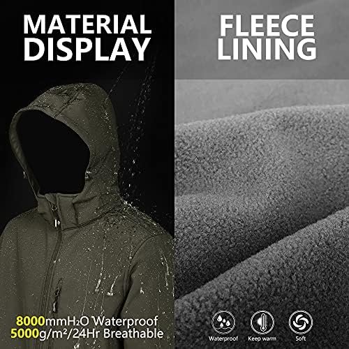 Outdoor Ventures Men's Lightweight Softshell Jacket Fleece Lined Hooded Water Re... - Image 6