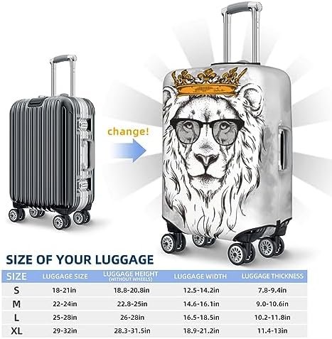 Lion Head Wearing Crown The Glasses Travel Luggage Protector Suitcase Cover Wash... - Image 5