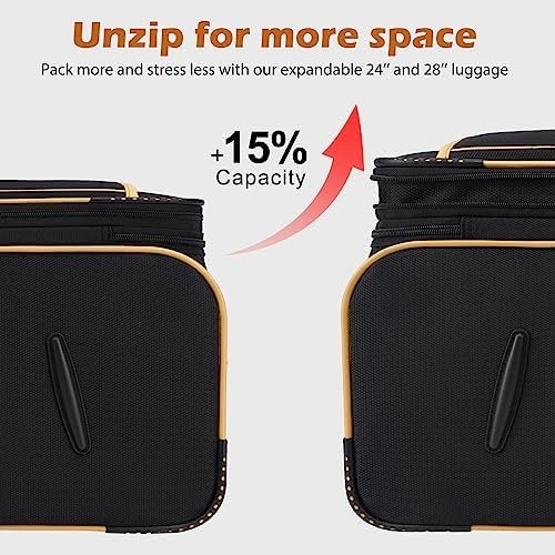 Coolife Luggage 4 Piece Set Suitcase Expandable TSA lock spinner softshell - Image 4