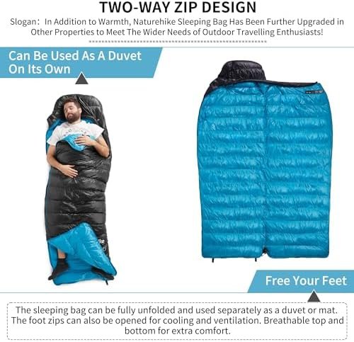 Naturehike Ultralight Down Cold Weather Sleeping Bag, 750/550FP Compact Sleeping... - Image 7