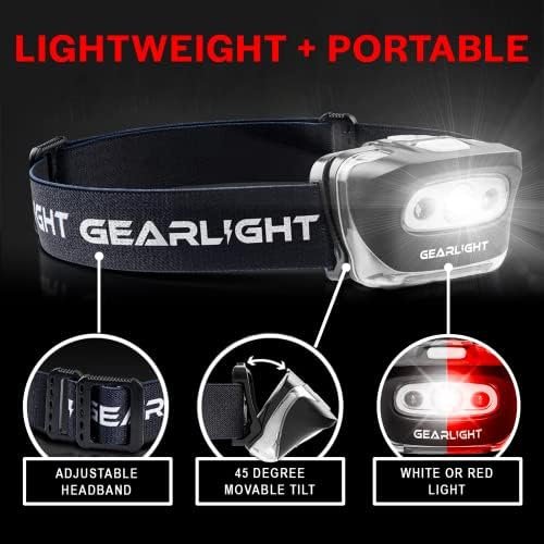 GearLight 2Pack LED Headlamp - Outdoor Camping Head Lamps with Adjustable Headba... - Image 5