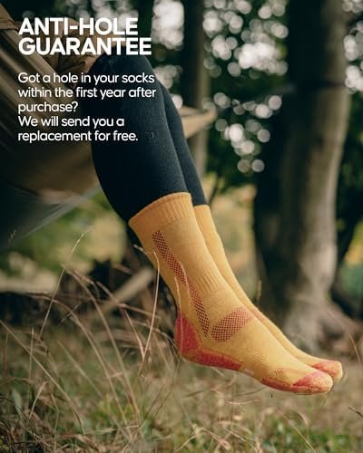 DANISH ENDURANCE Hiking Socks, Cushioned Merino Wool Crew Socks, Moisture Contro... - Image 5