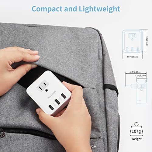 European Travel Plug Adapter, International Power Plug Adapter with 3 USB Ports ... - Image 6