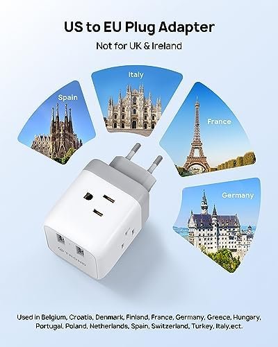 TROND European Travel Plug Adapter - International Power Adapter Converter for E... - Image 4