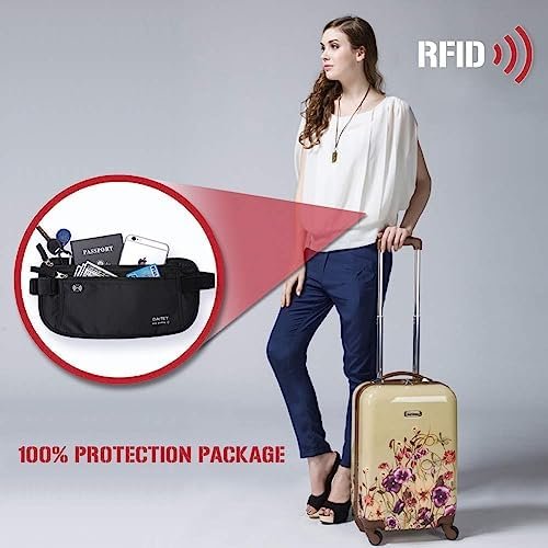 DAITET Money Belt - Passport Holder Secure Hidden Travel Wallet with RFID Blocki... - Image 7
