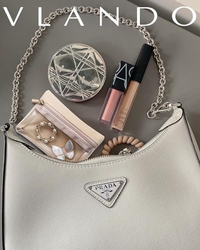 Vlando 6 Pcs Travel Jewelry Organizer Velvet Jewelry Pouch with Zipper Clear Tra... - Image 3