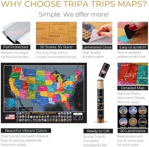 Scratch off Map of United States & All 63 USA National Parks Poster - Easy-to-Sc... - Image 4