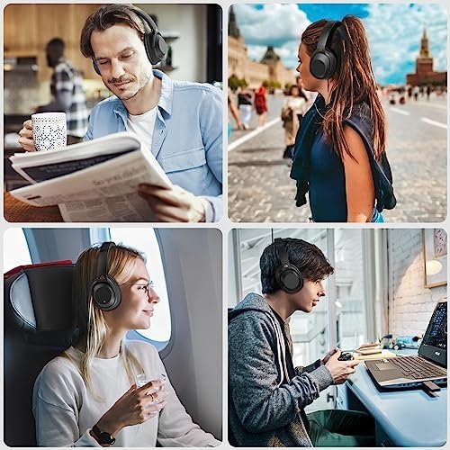 YMOO Bluetooth 5.2 Hybrid Active Noise Cancelling Headphones for Airplane Travel... - Image 9