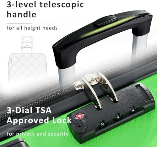 Majnesvon 3 Piece Expandable Luggage with TSA Lock PC, Lightweight Suitcase with... - Image 4