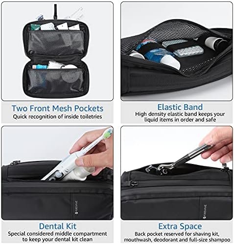 Purevave Compact Mens Toiletry Travel Bag Hanging, Mens Dopp Kit for Travel Wate... - Image 3