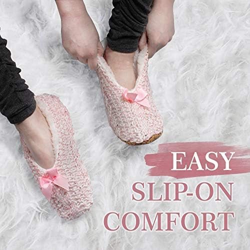 BambooMN Adult Super Soft Warm Cozy Fuzzy Soft Touch Sleeper Slippers Non-Slip L... - Image 5