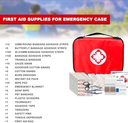 Travel-First Aid-Kit Car-Home 300PCS Survival-Kit Outdoor-Adventure - Small Port... - Image 3