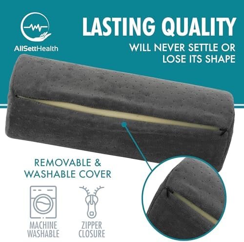 AllSett Health Round Cervical Roll Cylinder Bolster Pillow with Removable Washab... - Image 4