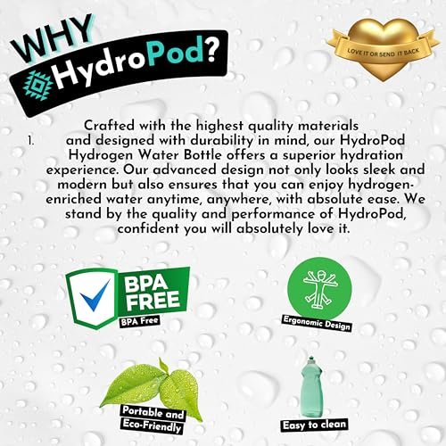 HydroPod Premium Hydrogen Water Bottle Generator - Advanced HydroHealth Hydrogen... - Image 7
