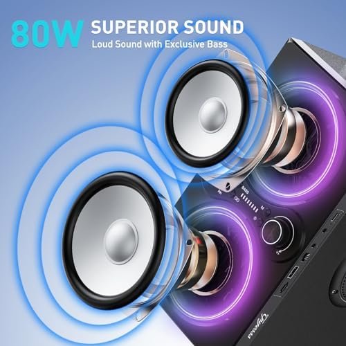 Bluetooth Speakers, 80W(Peak) Wireless TWS Portable Bluetooth Speaker, Beat-Driv... - Image 3