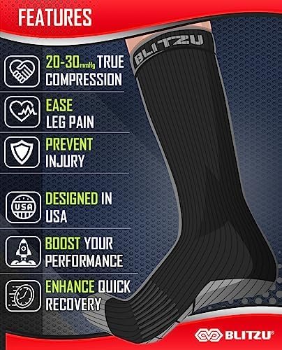 BLITZU Compression Socks For Women & Men Support Socks For Circulation, Compress... - Image 8