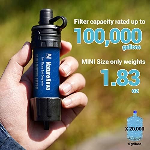 Mini Water Filter NatureNova Portable Emergency Water Filtration System Hiking C... - Image 5