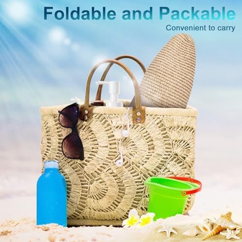 VIFUUR Womens Straw Hats Wide Brim Summer Visor Beach Sun Hat Packable UPF UV Fo... - Image 6