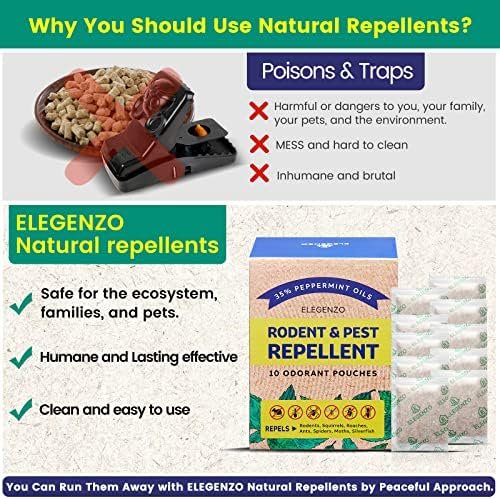 ELEGENZO Mouse Repellent Pouches, Peppermint Oil Pest and Rodent Repellent, Mice... - Image 6