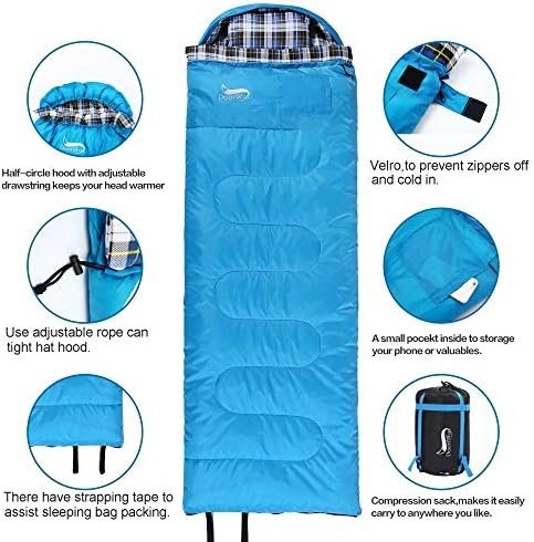 Desert & Fox Cotton Flannel Sleeping Bags with Pillow, 4 Season Warm & Cold Weat... - Image 4